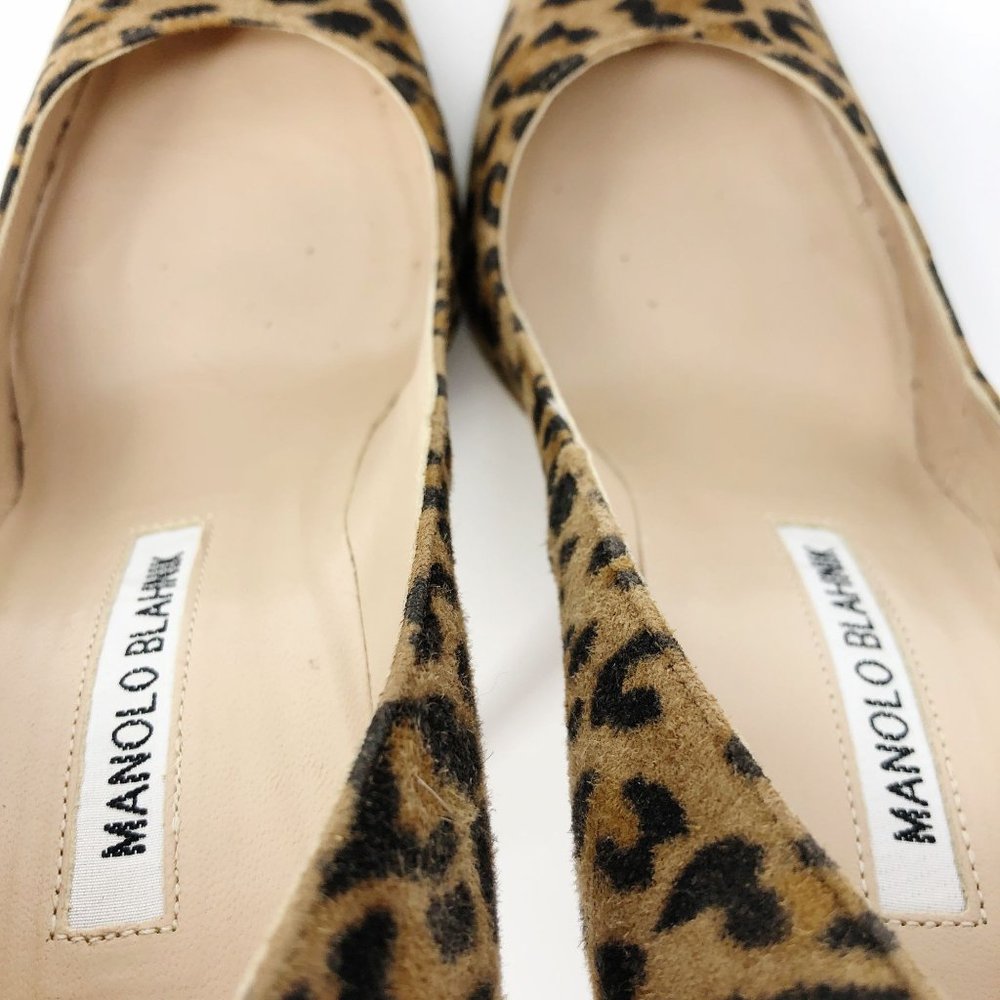 Manolo Blahnik BB Leopard Print Suede Pump Heel EU38 - Picture 15 of 16